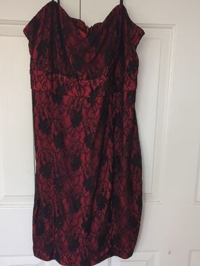 Torrid Black & Red Lace Pencil Dress Size 2/16-18